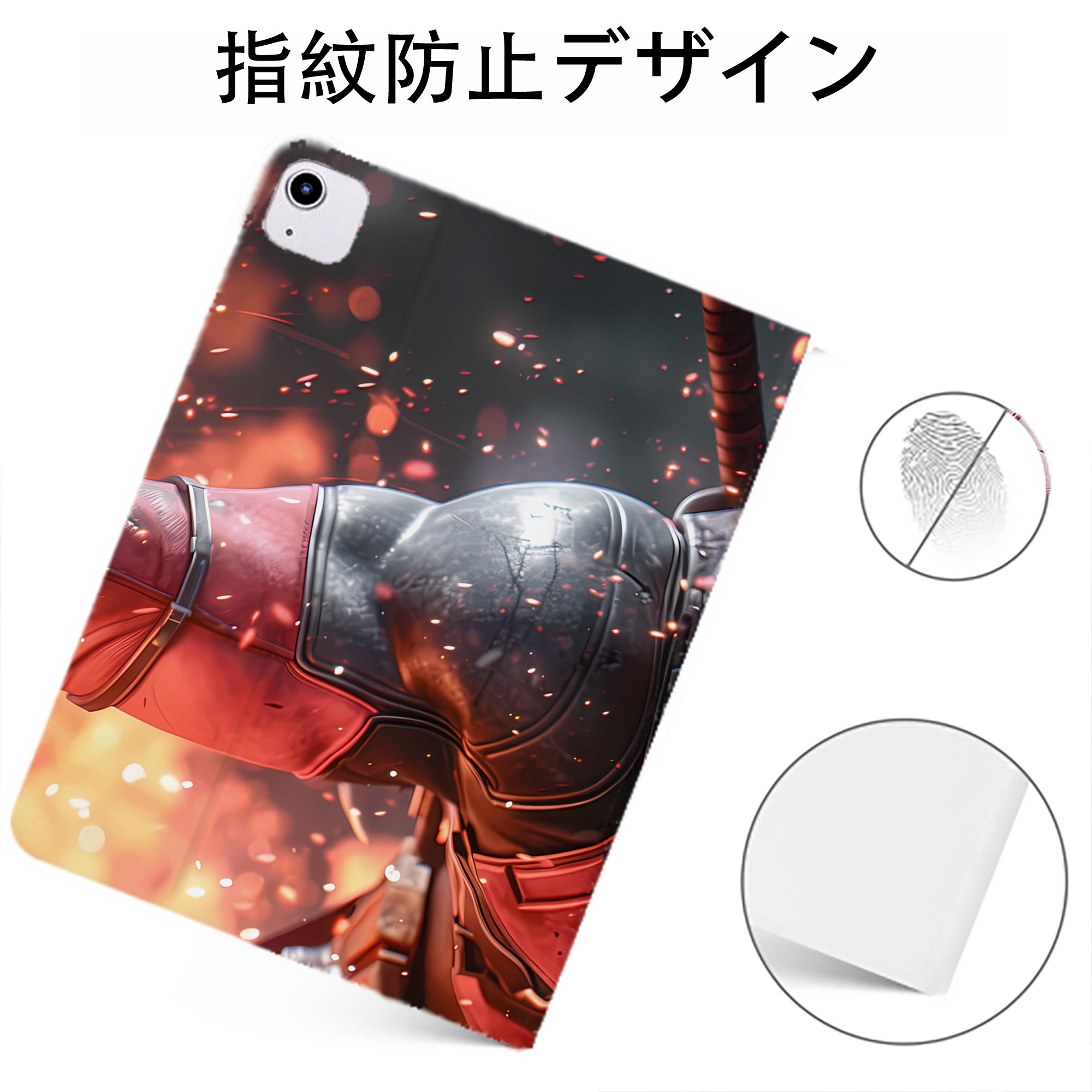 （画像用） Deadpool デッドプール IPadケース ペンホルダー付き ブックスタイルデザイン